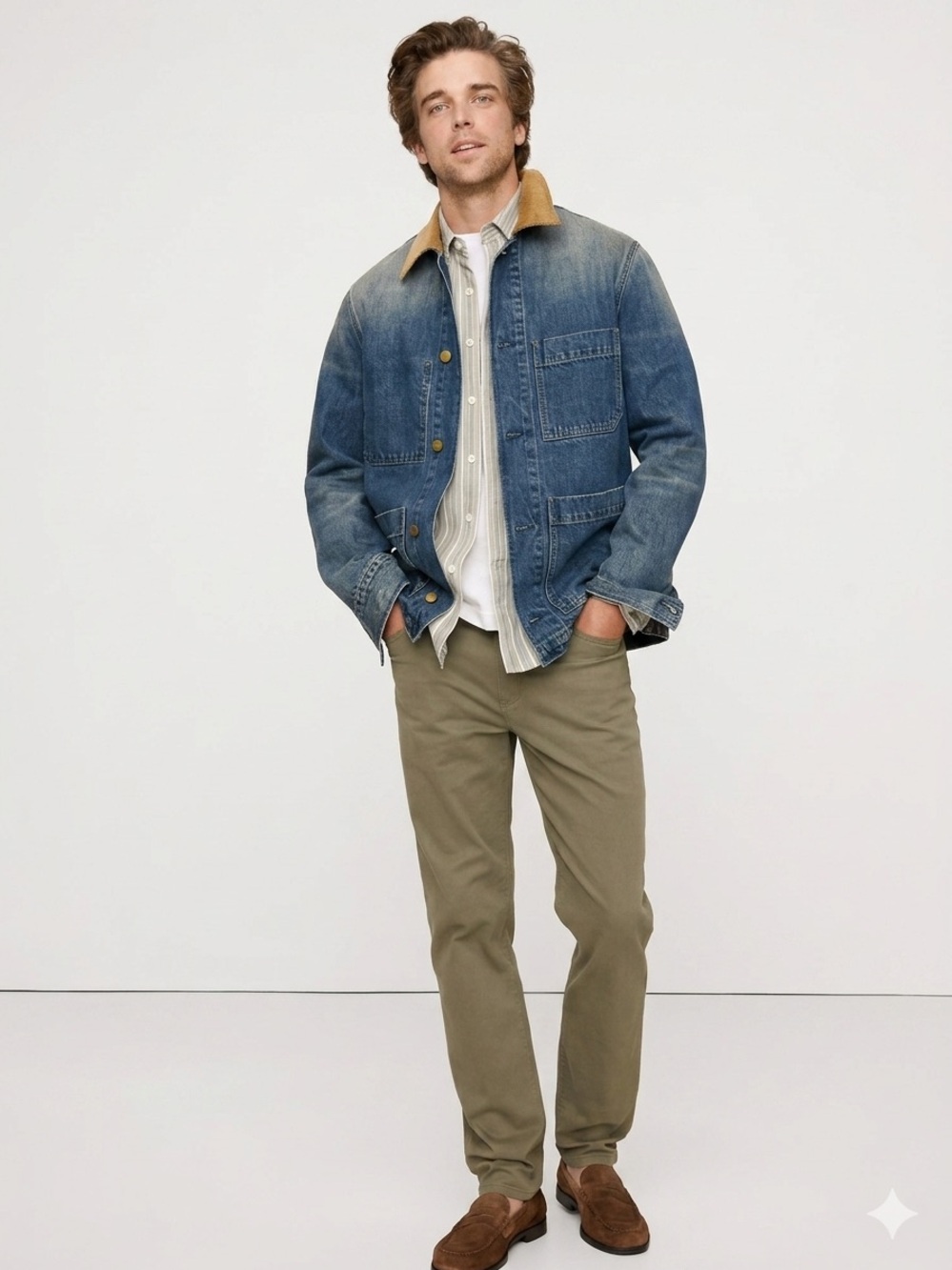 Banana Republic Men’s Slim Traveler Pants in Bracken Olive